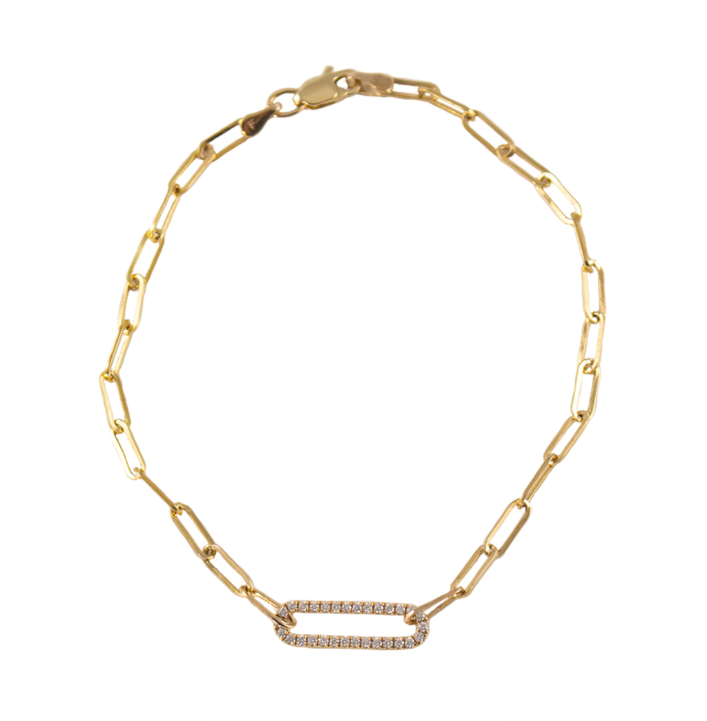 Diamond Paperclip Bracelet
