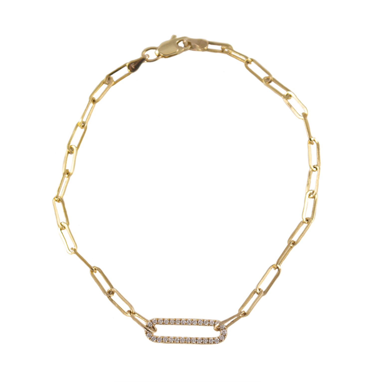 Diamond Paperclip Bracelet