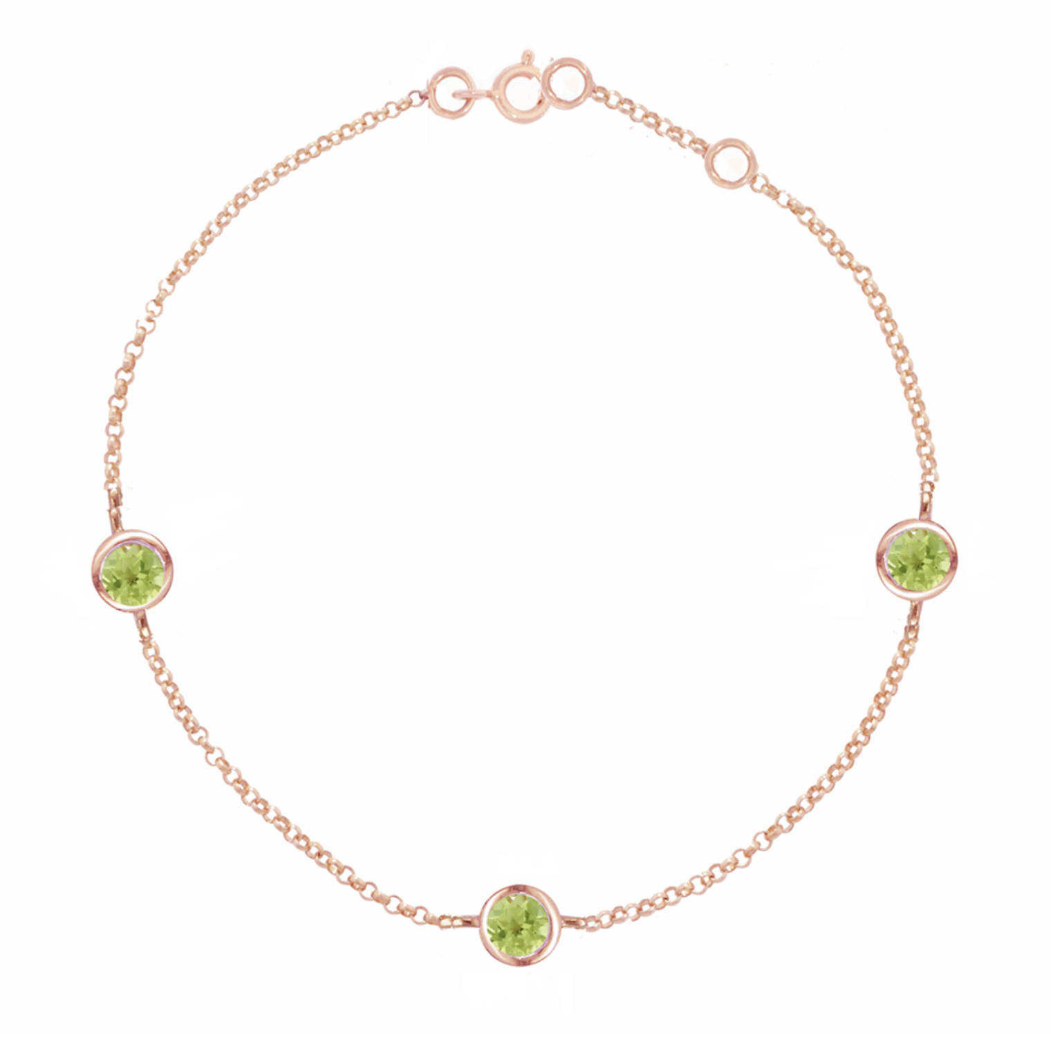 Peridot Dew Drop Bracelet