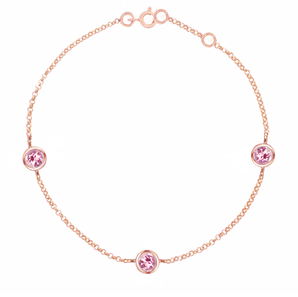 Pink Tourmaline Dew Drop Bracelet
