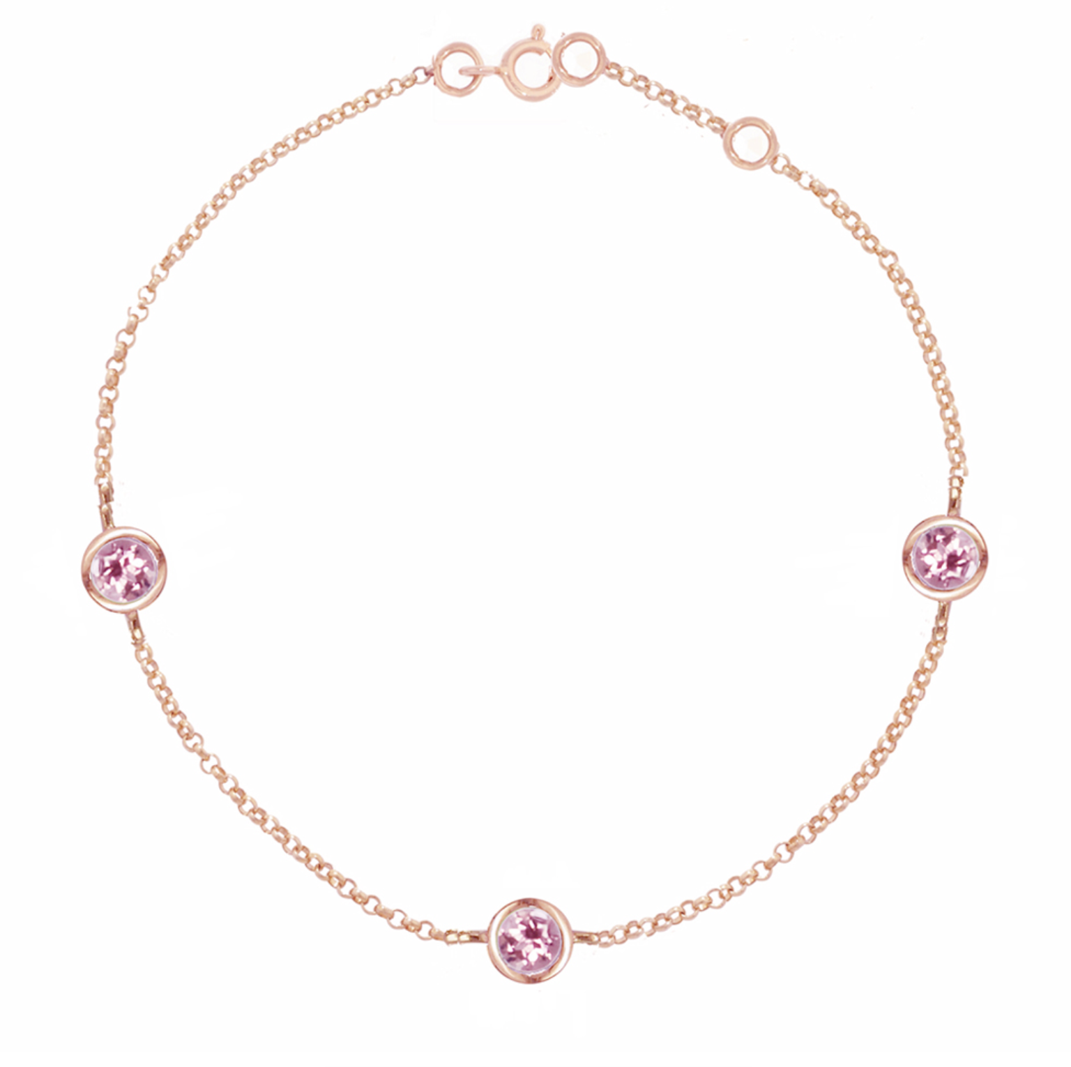 Pink Tourmaline Dew Drop Bracelet