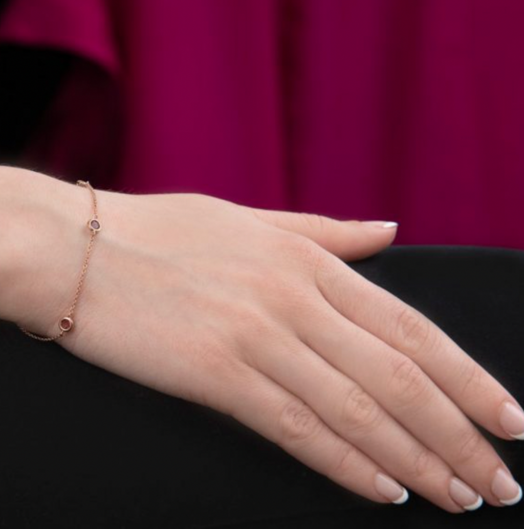 Pink Tourmaline Dew Drop Bracelet